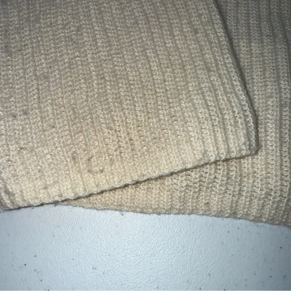 LOFT Cream Button-Accent Turtleneck Sweater‎